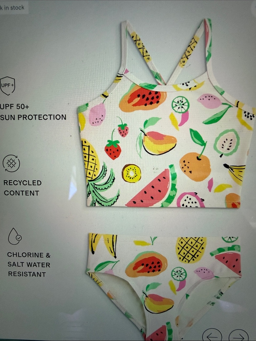 Quince Girls' Fruit Print Two-Piece Tankini
